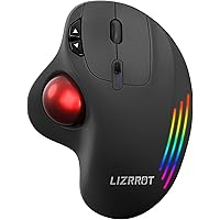 Wireless Trackball Mouse, Computer Ergonomic Mouse, Rechargeable Bluetooth Mouse, Easy Thumb Control,Precise and Smooth Track