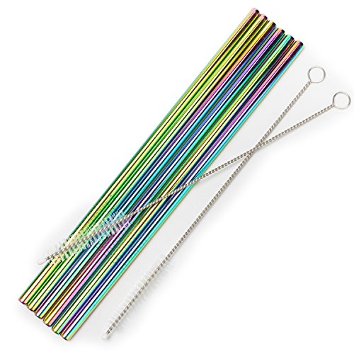 Stainless steel straws iridescence colors, fits 30 oz tumbler, ex…