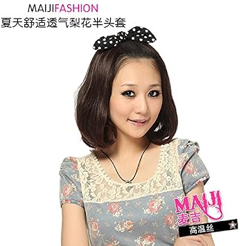 Amazon Com Pear Head Wig Semi Caps Slightly Curled In Long Hair
