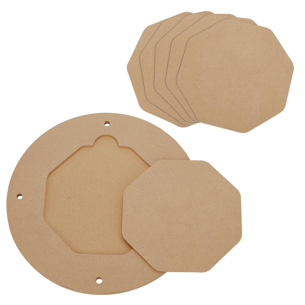 PH PandaHall 30cm Pottery Wheel Bats Flat Round Clay Throwing Bats with 6PCS Hexagon Inner Pads Portable Clay Wedging Board for Potters Clays Artists Spinning Ceramics Making