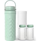 Mosthink 22oz Breast Milk Cooler Bottle, 360°Cooling Keeps Milk 24 Hours Fresh Portable Breastmilk Chiller with 2pcs Baby Storage Bottle for Travel & Outdoor Use, Breastfeeding Essentials