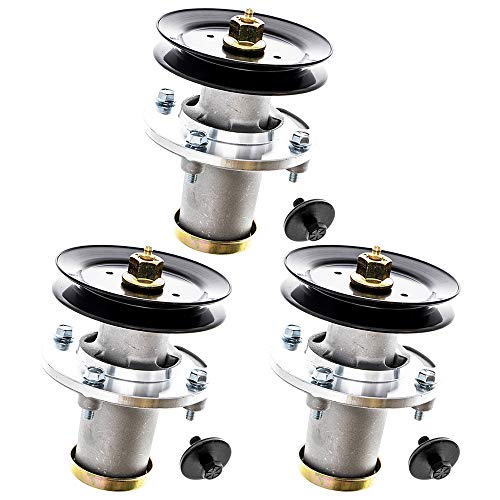 8TEN Deck Spindle Assembly with Pulley for Husqvarna 48 Inch 52 Inch 61 Inch Decks EZ4216 539112170 532173436 532112171 3 Pack