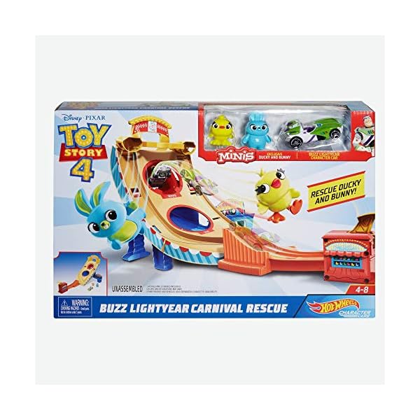 Hot Wheels and Disney Pixar Buzz Lightyear Character Car Play Set, Toy Story, Ramp, Slam Launcher, Car and Figures, Ages…