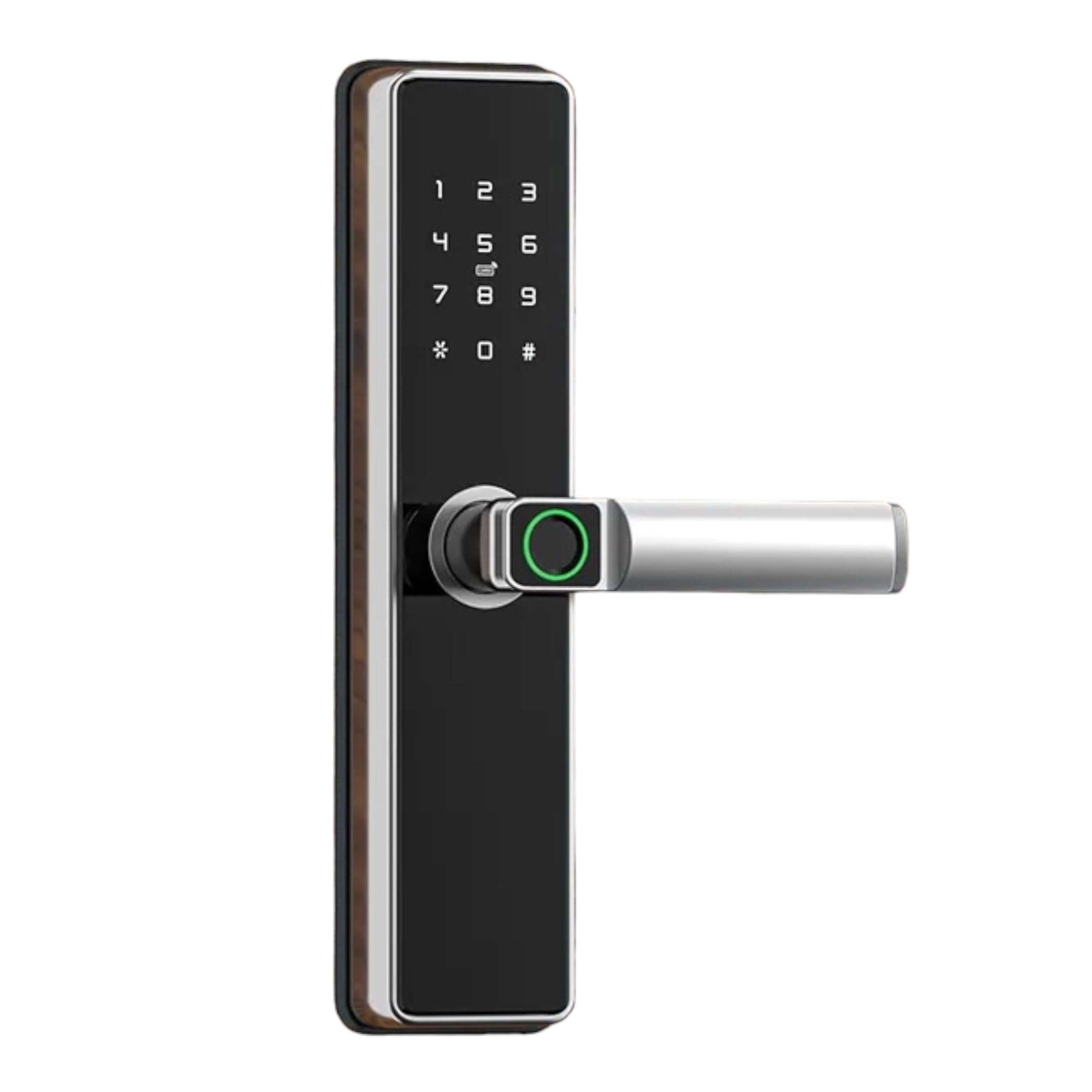 Smart Touchscreen Biometric Security Door Lock Identification Fingerprint Key Digital WiFi Electronic Touch Front Door Home Office Apartment (Silver, Standard Mortise)