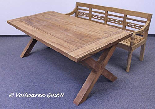 Teak GARTENTISCH BRAHN 200x100 Teakholz antik massiv Tisch Tafel Gartenmöbel – Bild 8