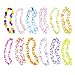 Hawaiian Ruffled Simulated Colorful Luau Silk Flower Leis Necklaces for Tropical Island Beach Theme Party Event, Birthday Supplies, Costume (50 Pack)