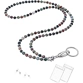 Lanyard for Women, Beaded Lanyards for ID Badges Holder Teacher Lanyard Holder Keychain Necklace Strap for Women Girls