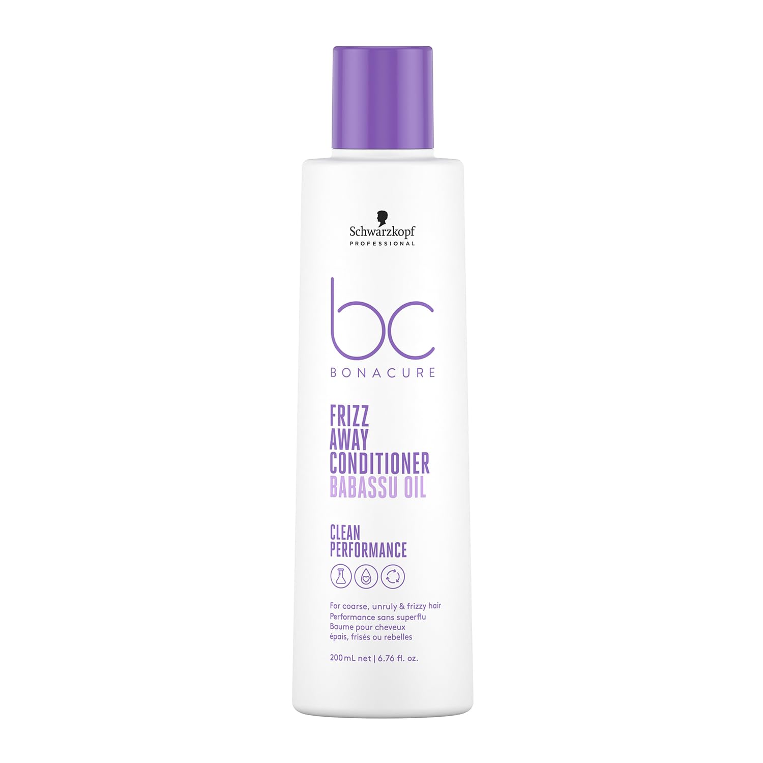 Schwarzkopf Professional Bonacure Frizz Away Conditioner For Coarse Unruly Frizzy Hair Vegan Care Complex Babassu Oil Anti Humidity Effect Smoothing Detangling Improved Manageability 200 ml