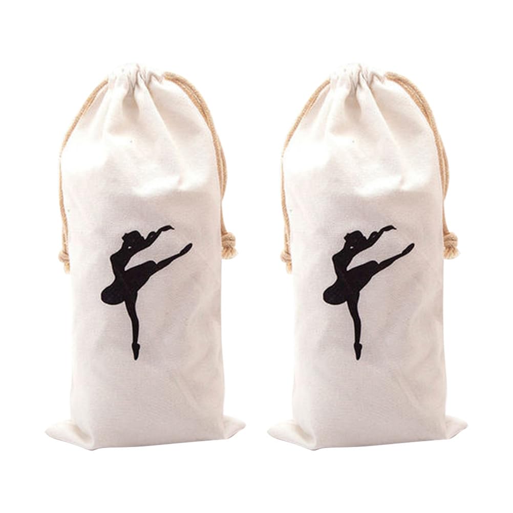 Zerodeko Ballet Drawstring Bag for Pointe Shoes Canvas Dance Storage Bag for Ballet Accessories and Travel
