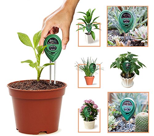 Attom Tech Soil Test Meter, 3-in-1 Moisture/Sun-light/pH Sensor Meter Soil Test Kits Gardening Tool, Test function for Home and Garden, Plants, Farm, Indoor/Outdoor Use