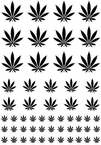 Marijuana Leaf Black 16CC718 Fused Glass Decals