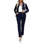 Women's Business Pant Suits Dressy Casual Long Sleeve 2 Piece Blazer Set for Office Work Outfits 2025