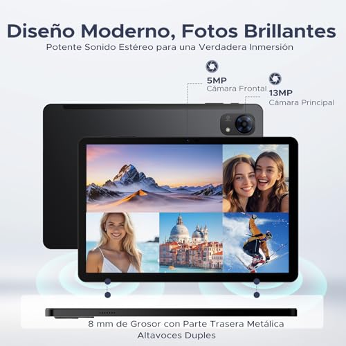 BIRDCLAW P10 Pro Tablet Android 16, Tablet 10 Inch with Gemini AI, 48GB RAM+128GB ROM/2TB, Octa-Core T7250, 120Hz, 8800mAh, 13MP+5MP, Face ID, GPS, 5G WiFi, OTG, Tablet with Keyboard and Pencil, Black
