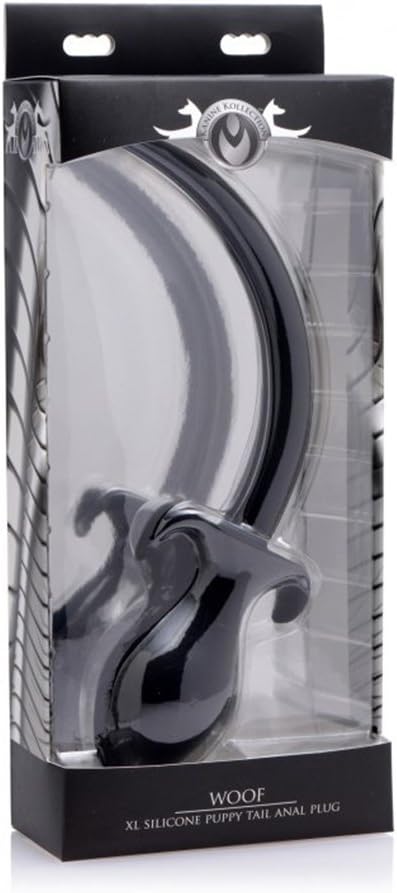 Woof XL Silicone Puppy Tail Butt Plug, Black - Image 3