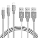 Phone Charger Cable Novtech 3 Pack 3ft 6ft 10ft Charging Cord USB Cable Fast Charging Cord Compatible with Phone X 8 8 Plus 7 7 Plus 6s 6s Plus 6 6 Plus 5s 5c 5 Pad Air Pad Mini Pod Gray primary