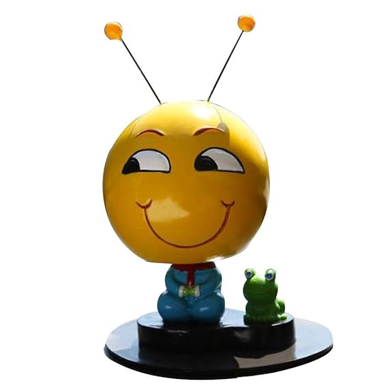 Ljourney Solar Wackelfigur Solarfigur tanzende Dekofigur Spielzeug Auto Dashboard Dekoration, 12 Verschiedene Ausdrücke zur A