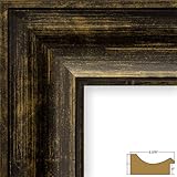 Craig Frames 507V 13 by 19-Inch Picture Frame, Smooth Wrap Finish, 2.375-Inch Wide, Distressed Black and Gold