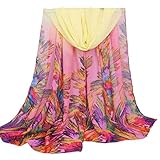 Datework Women Long Soft Wrap Shawl Chiffon Scarf (Yellow)