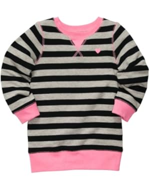 Baby Girls Stripe Knit Pullover Top (5t, Pink, Black Gray)