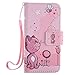 SMYTU iPhone SE Case,iPhone 5S Case Leather Wallet Phone Case [Card Holder] Magnetic Closure Stand Flip Protective Cover Case for iPhone se/5s/5 (Cat)