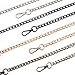 Swpeet 4Pcs Luxury Fashion 47 Inche Replacement Flat Chain Strap with Buckles Set, Perfect for DIY Metal Shoulder Cross Body Bag Hand Bag Purse Replacement （ Gold + Silver+ Bronze + Gun-Black