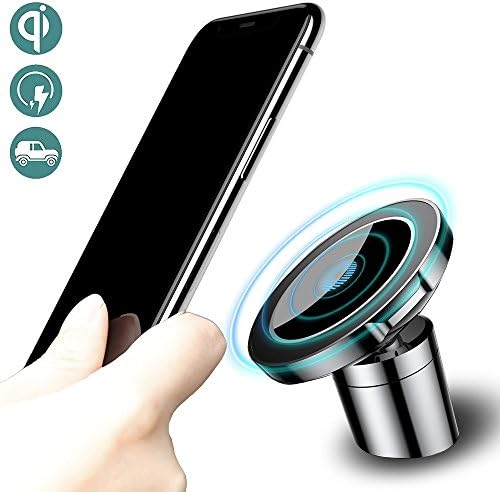 Ezicok QI Wireless Charger Magnetic Car Mount For iPhone X 8 Plus, Universal Air Vent Magnet Car Mobile Phone Holder Wireless Fast Charging Charger for Samsung Galaxy S9 S8, Dashboard Car Holder