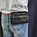 Mens Waist Pack Small Messenger Bags Tactical Mobile Phone Pouch Leather Travel Bags Cases Holsters (Black WK4EN)