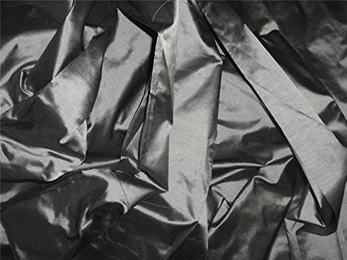 Mary Ann" Plain Silk 44" Silver Grey x Black 50 grams silks