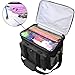 Teamoy Knitting Bag With Divider and Cover, Portable Yarn Storage Organizer for Crochet Accessories and Knitting Needles,Ideal for Knitting Enthusiasts, Black