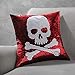 Ashler Halloween Set of 2 Magic Reversible Sequin Mermaid Throw Pillow Covers Skeleton and Bats for Haunted House Decoration 18 x 18 Inches 45 cm x 45 cm