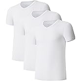 CF Men's Undershirts Bamboo Rayon Shirts for Men Moisture Wicking T-Shirt Classic V Neck Cooling Tee Shirts 3/5 Pack