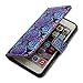Bcov iPhone 6S Case,iPhone 6 Case, Bfun Packing Vintage Blue Purple Flower Wallet Leather Cover Case for iPhone 6 6S