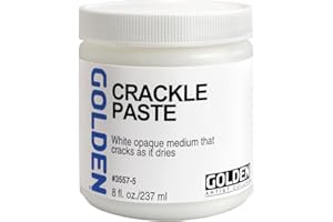Crackle Paste by Golden, 8 fl. oz. Jar, Professional Acrylic Paste Medium, Opaque
