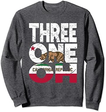 Unisex California Republic Flag Sweatshirt - 310 Area Code XL: Dark Heather