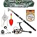 Out Topper Telescopic Fishing Rod Poles Kit,Travel Spin Spinning Rod and Reel Combos with Reel Line Lures Hooks Saltwater Fishing Pole