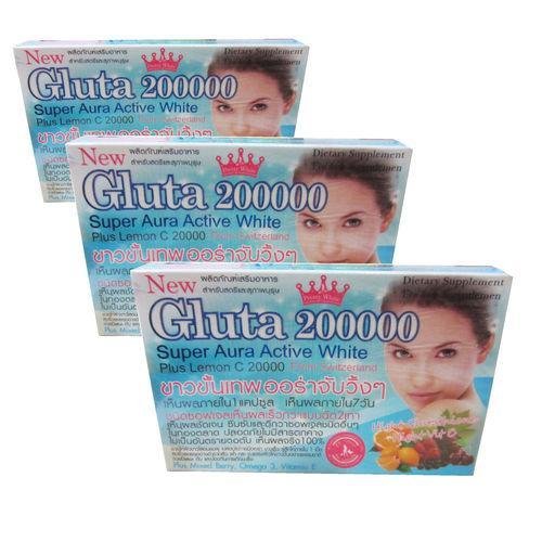 3 X Gluta 200000 /GLUTATHIONE -Super Aura Active Jamaica