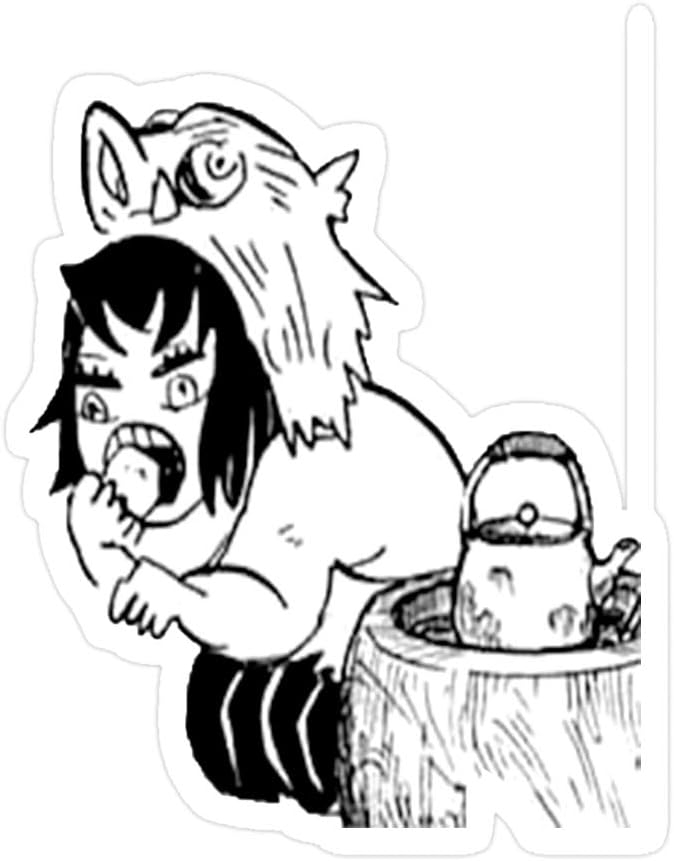 Amazon Com 3 Pcs Pack Kimetsu No Yaiba Demon Slayer Inosuke Hashibira 3x4 Inch Die Cut Stickers Decals For Laptop Window Car Bumper Helmet Water Bottle Kitchen Dining