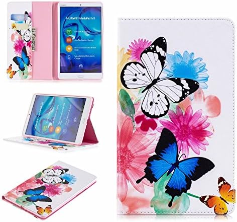 iVOYI Huawei MediaPad M5 8.4 Case Protective Wallet Flip Stand PU Leather Cover Case for Huawei MediaPad M5 8.4" Tablet 2018 Release, Colorful Butterfly