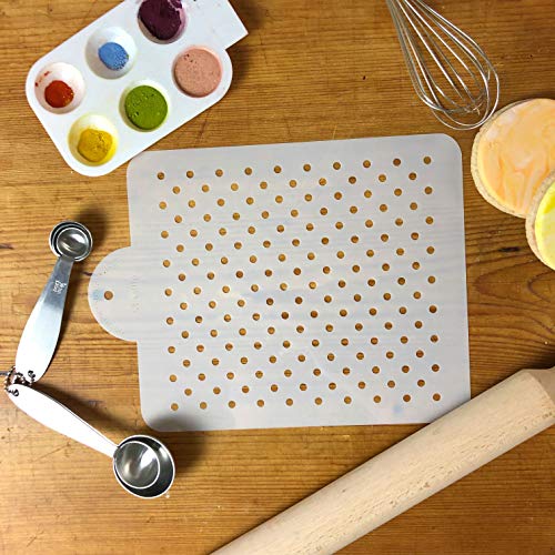 Designer Stencils C206 Mini Polka Dot Cake Stencil, Beige/Semi-Transparent