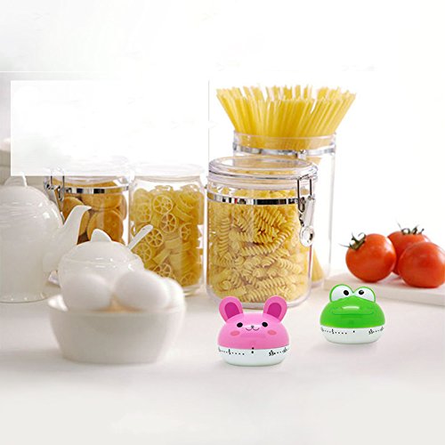 Yiwa Cartoon Animal Kitchen Timer Cute Cooking Mechanical Home Decor Pink