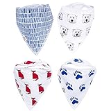 My Mini McGee Baby Bandana Bibs with Snaps, 4 Pack, Baby bibs for Boys, Infants and Toddlers, Baby Gift, Foxy Bear Collection