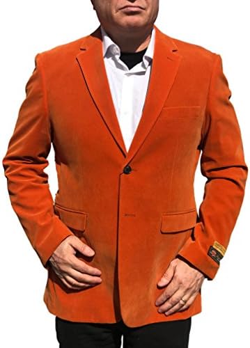 Alberto Nardoni Orange Velvet Velour Blazer Sport Coat Jacket Available Big Sizes