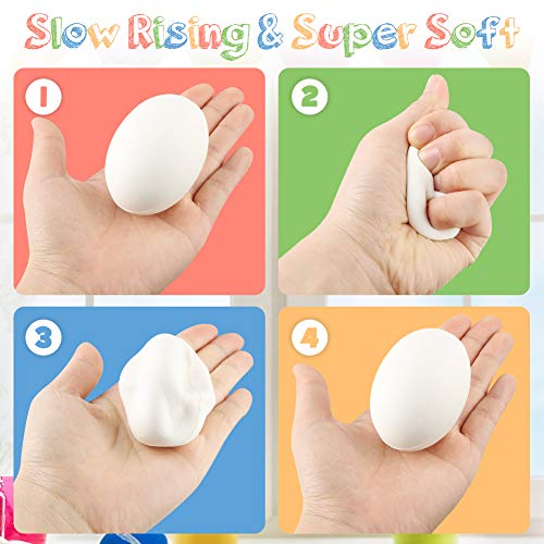 LOVESTOWN DIY Squishy Easter Eggs, 9 Pcs Squishy Egg Painting Kit Easter Egg Craft Easter Basket Stuffers Paint Your Own Squishies for Gifts