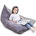 Large Stuffed Animal Storage Bean Bag Chair, Beanbag Cover Stuffed Lounge Chair Sofa for Kids and Adults, Premium Crystal Velvet Extra Soft and Comfortable