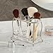 InterDesign York Lyra Vanity Make Up Brush and Comb Organizer, Satin/Clear