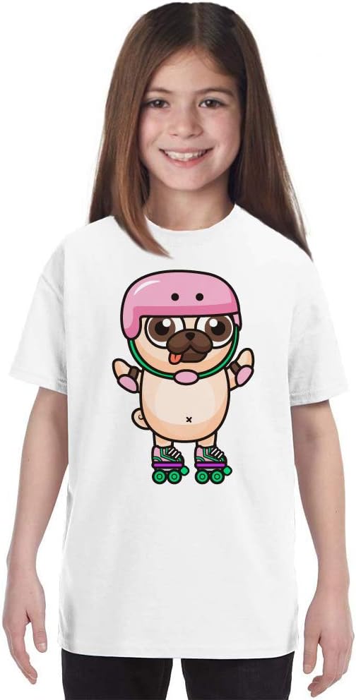 - Pug Youth Kids Shirt - Funny Roller Skater Pug t Shirt - Funny Dogs Kids Shirts - Funny Pug Gifts