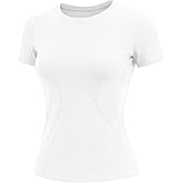 Rapbin Workout Tops for Women 1/2 Pack Fitted Short Sleeve Gym Yoga Athletic Shirts 2026 Quick Dry Crewneck Tees