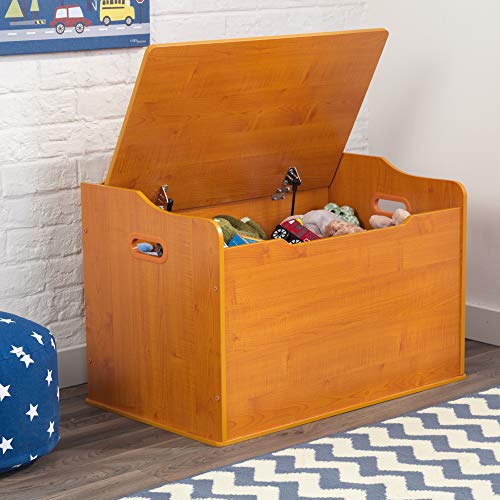 KidKraft Austin Wooden Toy Box/Bench with Safety Hinged Lid Honey, Gift for Ages 3+ Pricepulse