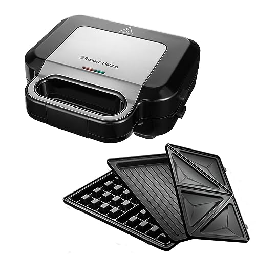 Piastra Elettrica a Contatto Multifunzione 3 in 1 -Sandwich, Waffle Maker, Griglia a Contatto - Lavabile in lavastoviglie; Piastre extra profonde Antiaderenti, no BPA; Creations 26810-56