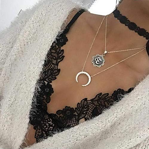 Hemau Women Statement Bib Pendant Chain Necklace Crystal Charm Jewelry Choker Chunky | Model BRCLT - 2053 |